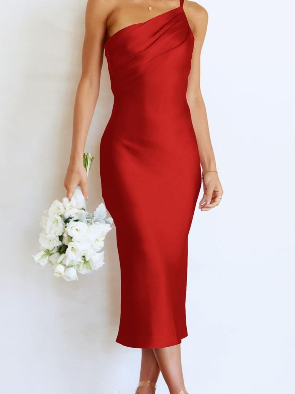 Pretty Garden One Shoulder Burgundy Red Maxi Dress. New. Sz Xl.